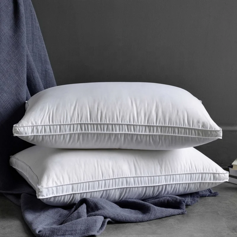 Хорошие кровати для сна, 5-звездочные подушки для отелей, качество 48×74 см, 1000 г, мягкая пушистая подушка из микрофибры Hilton с индивидуальной сумкой для переноски