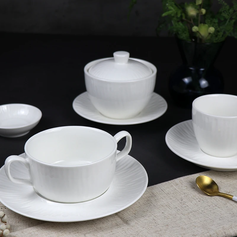 Фарфоровые миски с белой ручкой, польская керамическая миска для супа, десертная миска для отеля