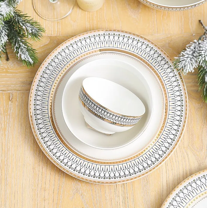 Wholesale Japanese-style Ceramic Tableware Creative Nordic Style Ceramic Bowl Dish Set