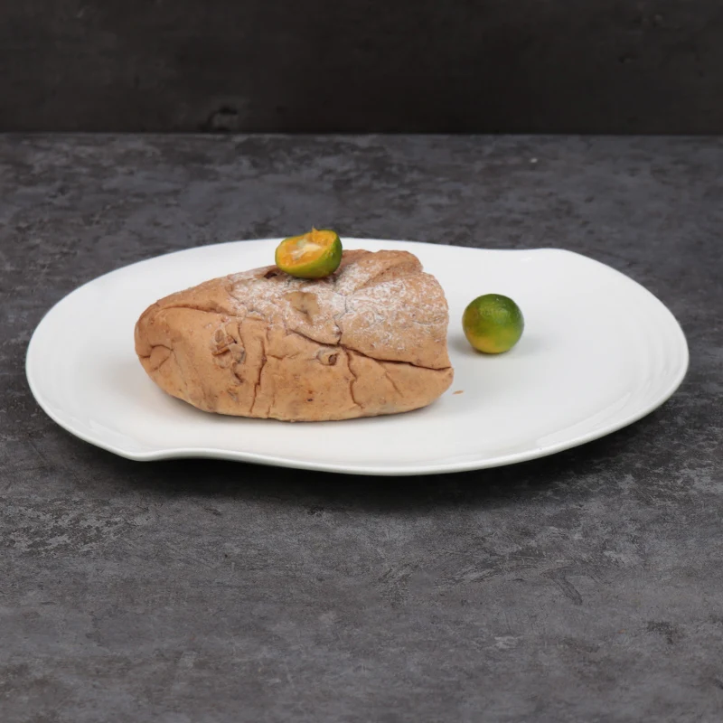 S-образные 12-дюймовые 14-дюймовые керамические роскошные тарелки с логотипом из керамического фарфора белого цвета