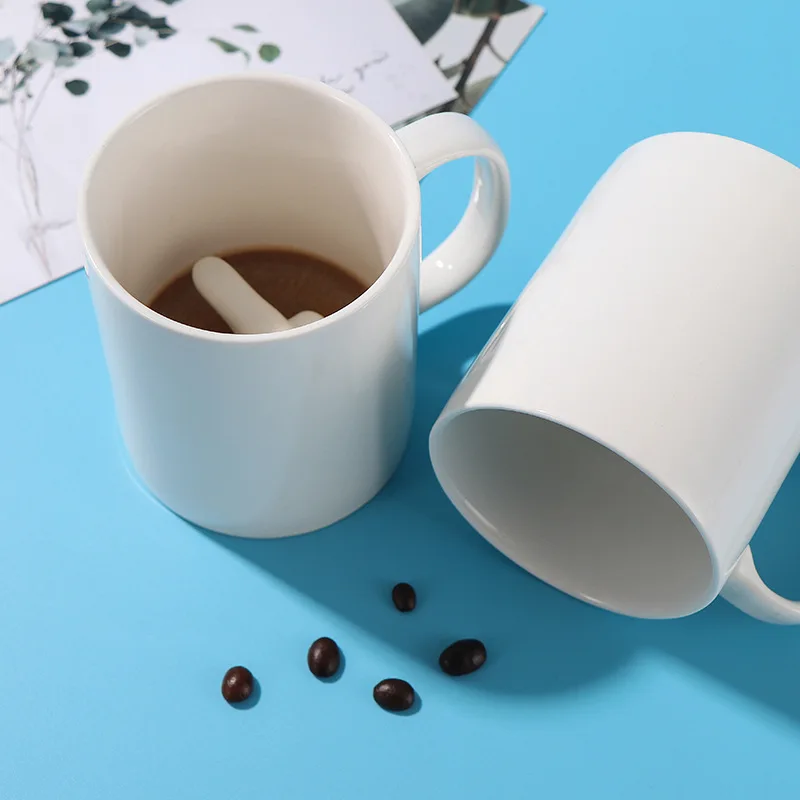 Funny White Ceramic Mug with Creative Middle Finger Design Novelty Style 300ml Water Cup Hot Sale!