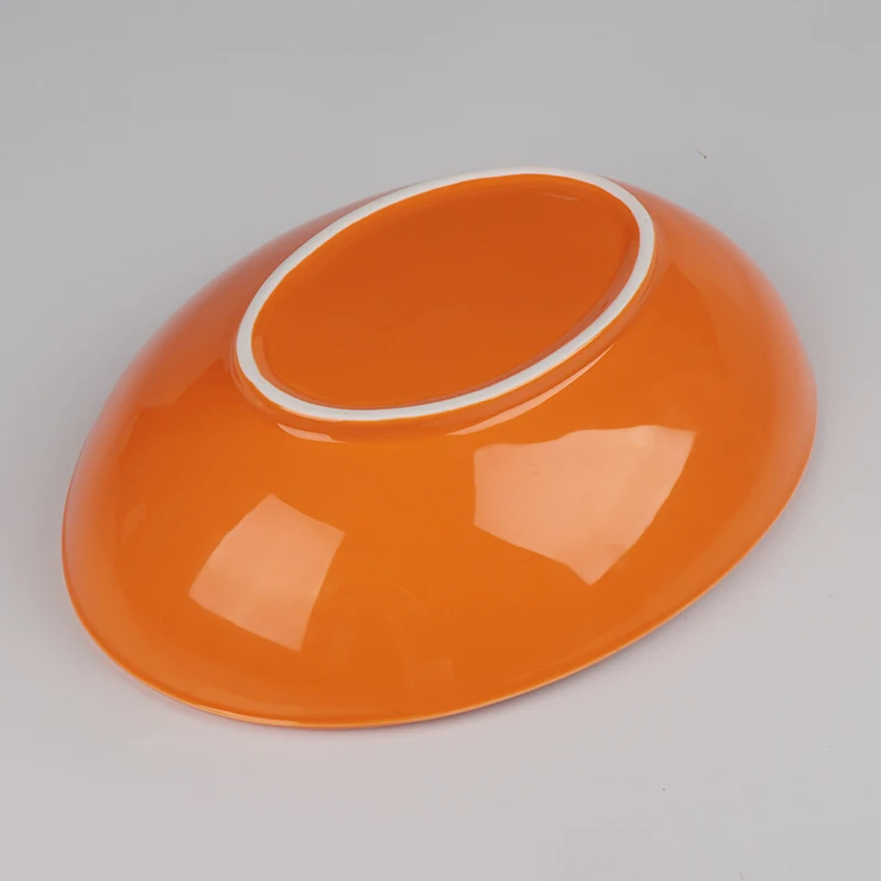 Керамическая чаша в форме лодки Керамические овальные миски Оранжевый Керамическая чаша в форме лодки оптом