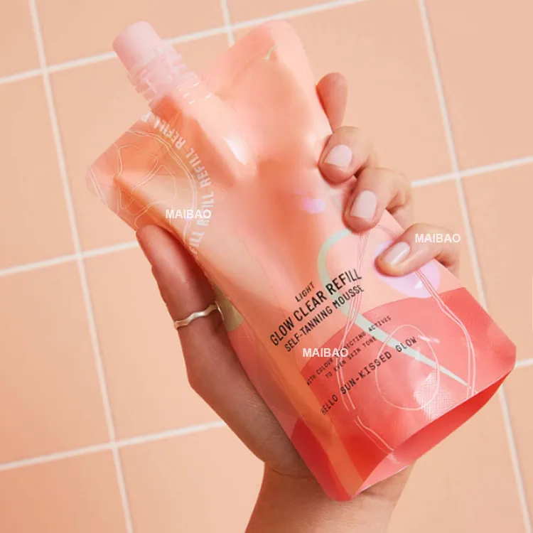 Изготовленная на заказ 30 мл 250/500 мл упаковка для шампуня, сумка с носиком, экологически чистый гель для душа, пластиковая сумка с носиком, сумка для жидкого мыла