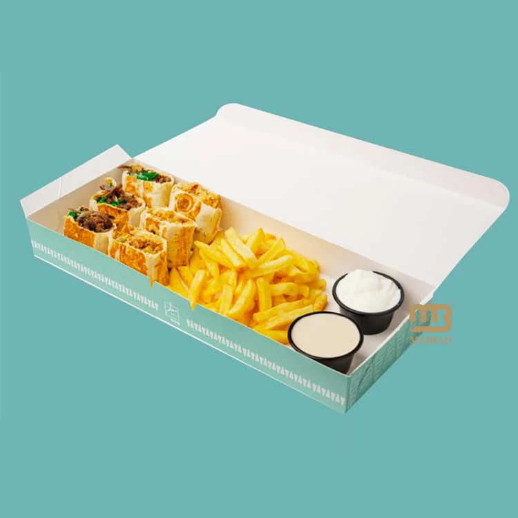Коробка To Go для шаурмы, сэндвича, буррито, тортильи, упаковка, бумажная коробка на вынос, одноразовая коробка для еды, бранча, пастбища