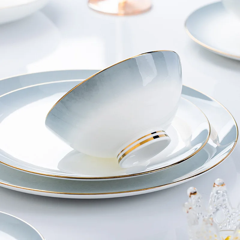 Scandinavian Style Porcelain Gift Set Stoneware Ceramic Bowl and Plate Mug for Home Use Durable Dinnerware Sets