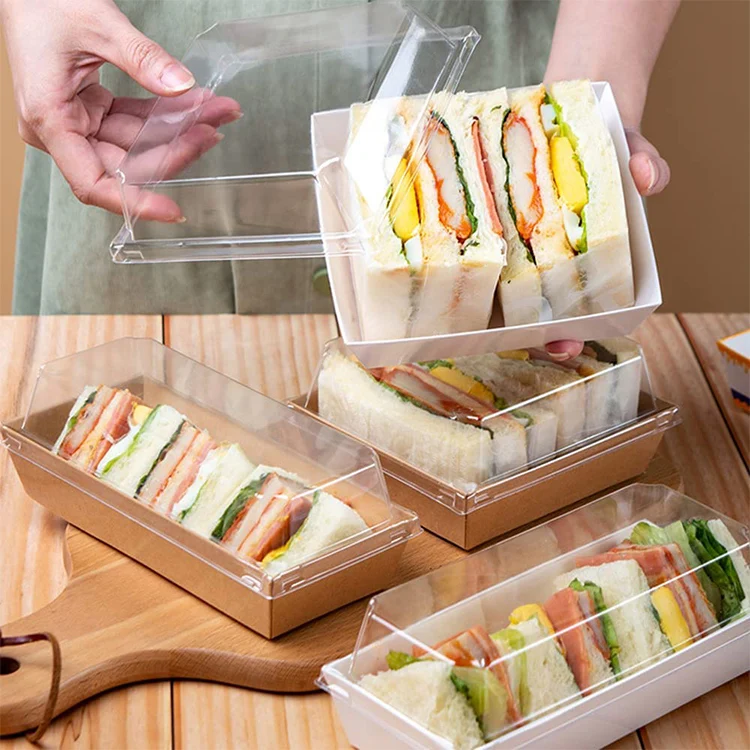 Оптовая торговля сыпучими пончиками для пищевых продуктов, печеньем, круассантерией, упаковкой, изготовленным на заказ логотипом, картонной бумагой, сэндвич-хлебными коробками с окном