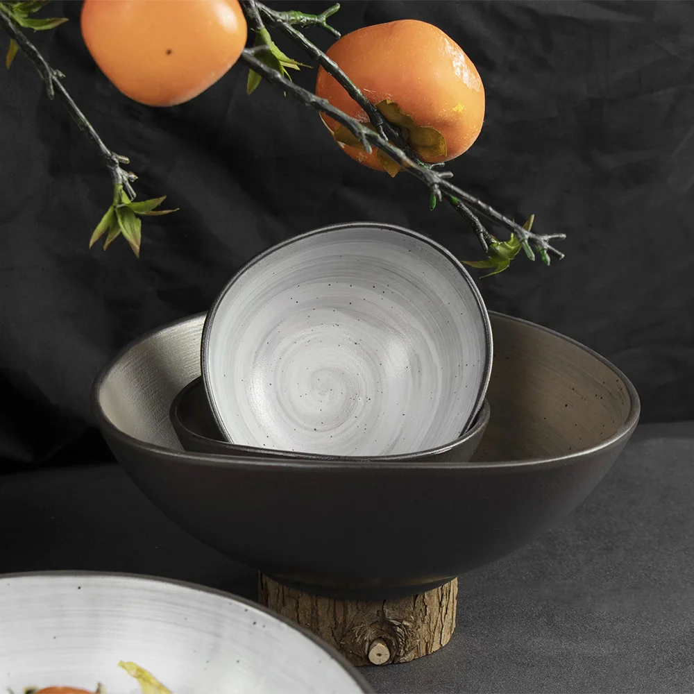 Фарфоровый обеденный сервиз, керамический набор тарелок, посуда, ресторанные миски и тарелки для ресторана, керамический сервиз