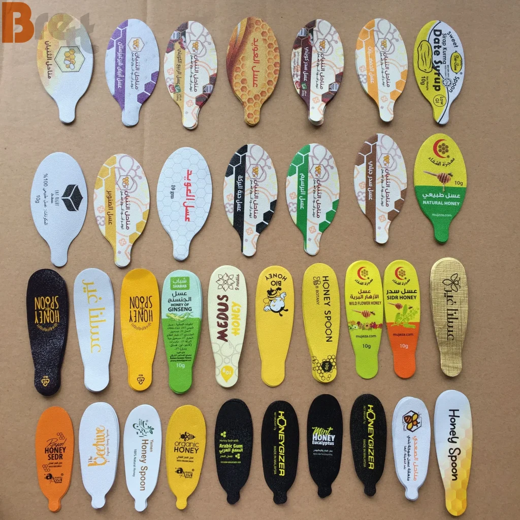 Новый дизайн Натуральный чистый мед, спрятанный в ложках Здоровый чай с мгновенным вкусом 0 добавок Индивидуальная прозрачная упаковка