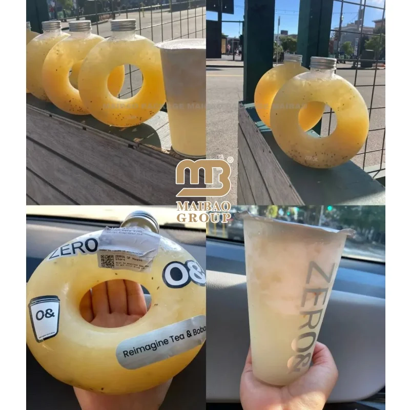 Круглая кольцеобразная креативная красивая и интересная бутылка для напитков для вечеринок, пластиковые одноразовые стаканчики из полипропилена