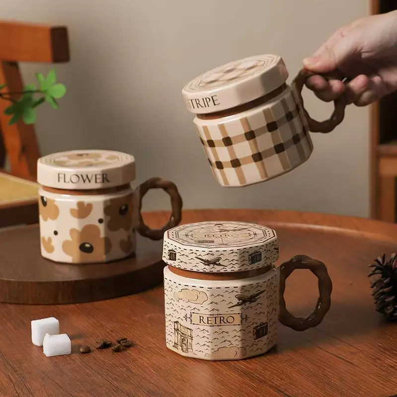 Vintage 401-500ml  Ceramic Tea Cup Ceramic Dishes Set High-Appearance Home Use Dishes Poses Good Things for Coffee & Tea