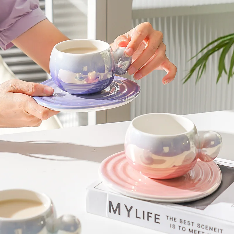 Кофейный сервиз Пончик Гальваника Серебро Красивый Креативный Стиль