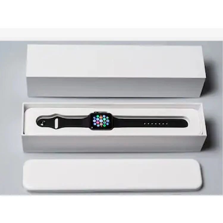 Низкий минимальный объем заказа. Индивидуальный дизайн. Ваша собственная длинная глянцевая белая, черная картонная упаковка. Роскошная подарочная бумажная коробка для подарочной коробки для умных часов премиум-класса.