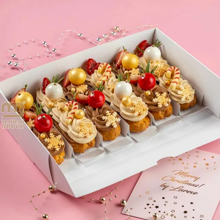 Крафт-бумага с индивидуальной печатью, кондитерские изделия, коробка для десерта, складная коробка для пончиков, печенья, выпечки, эклеров, упаковка для пищевых продуктов, шоколадная бумажная коробка