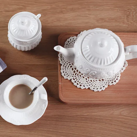 European Relief Ceramic Coffee Milk Pot Ceramic Large Capacity Milk Pot Milk Cup