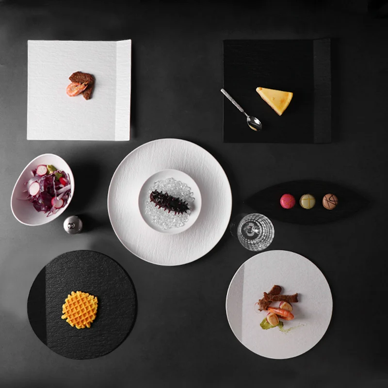 Лидер продаж, многоразмерные экологически чистые материалы, круглая тарелка для ресторана, креативные керамические тарелки для салата, фарфоровые сервировочные тарелки