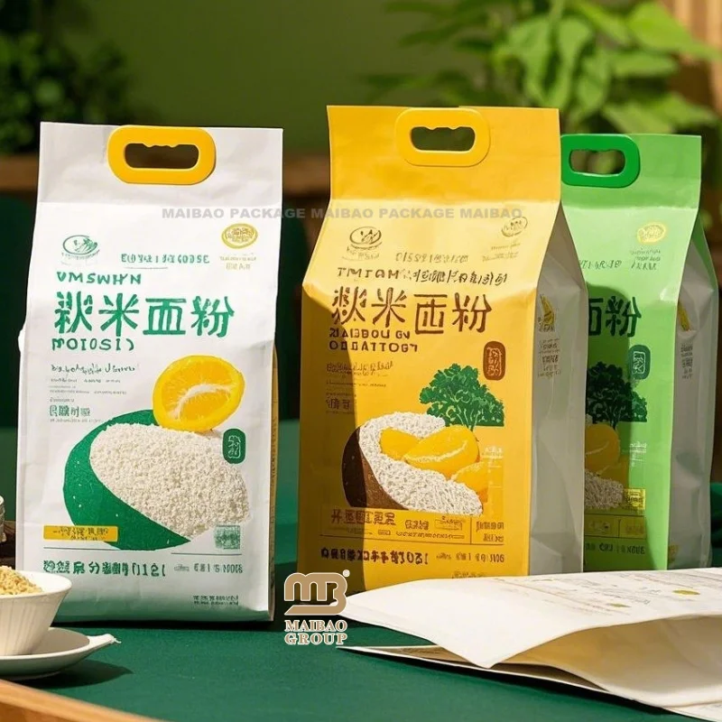 Ламинированные пластиковые пакеты для упаковки пшеничной муки с индивидуальной печатью, 2 кг, 5 кг, 10 кг, 25 кг, пустые пакеты для риса, полиэтиленовый пакет с термосваркой для зерна