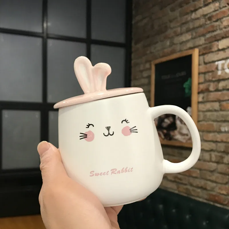 Custom Wholesale Eco-Friendly Cute Bunny Porcelain Mug Ceramic Coffee Mugs and Tea Cups for Presents