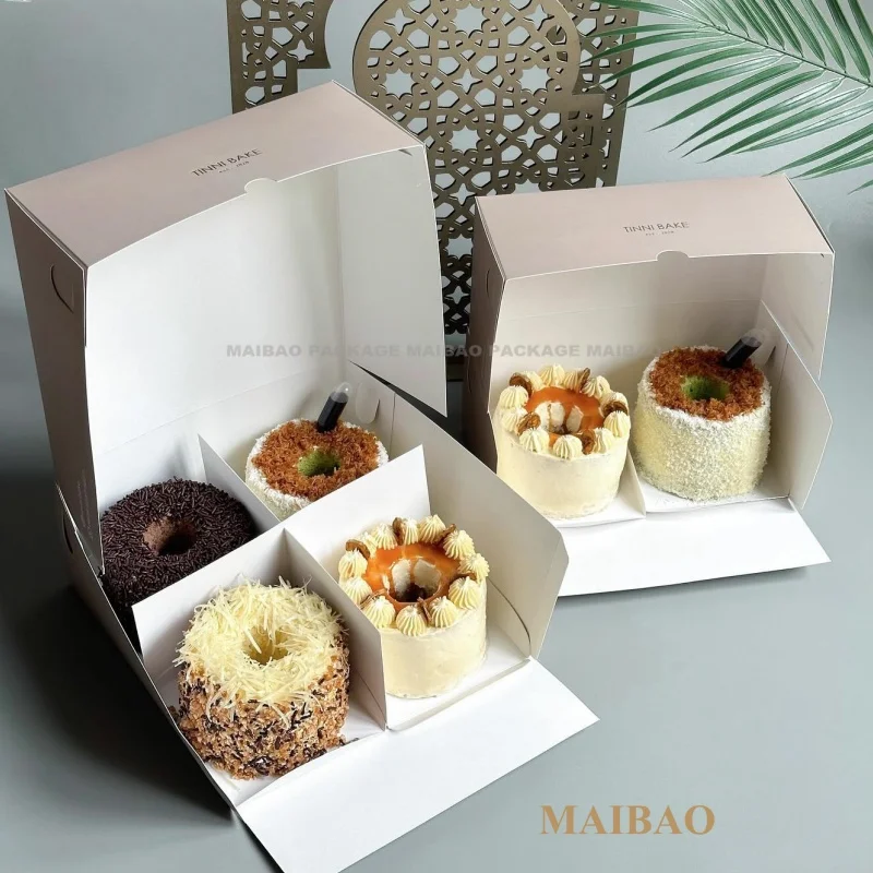 Бесплатный образец пищевой картон для выпечки, коробки для выпечки, десерт Того, вафельная упаковка для кондитерских изделий, отсек для торта, коробки для эклеров