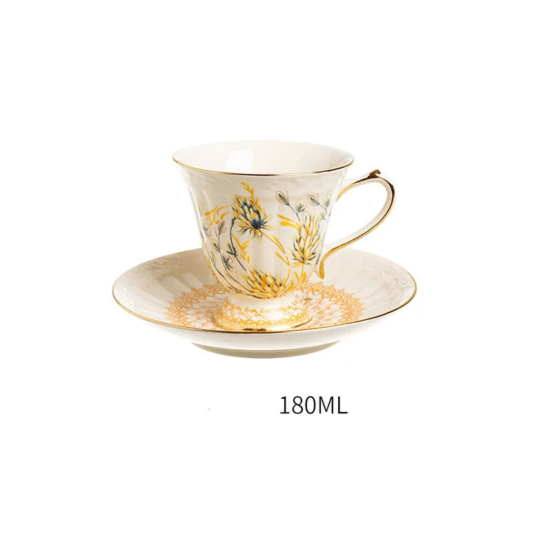 Luxury Creative Ceramic Cup French Gold Rim Coffee Cup Mugs Home Creative Teapot Ceramic Cup