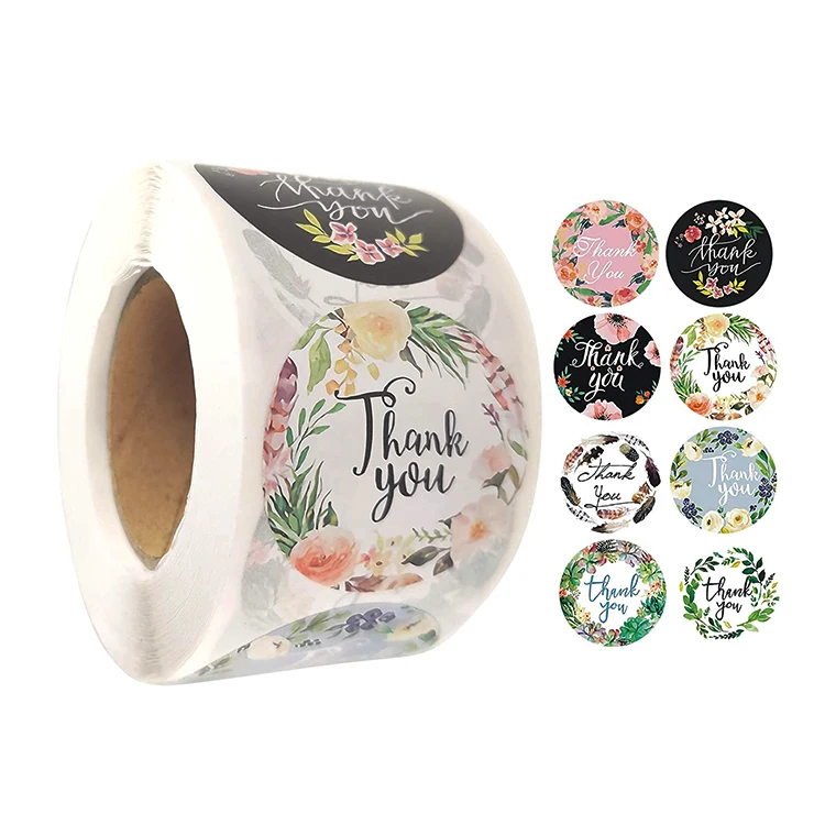 Печать индивидуального логотипа A3 A4, глянцевые самоклеящиеся круглые рулоны, упаковка для доставки, этикетки из крафт-бумаги, наклейки с благодарностью