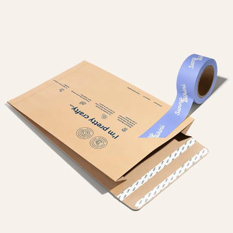 Индивидуальный синий большой компостируемый переработанный жесткий прочный ремесленный костюм с боковой ластовицей из жесткого картона, крафт-бумаги, почтовый мешок