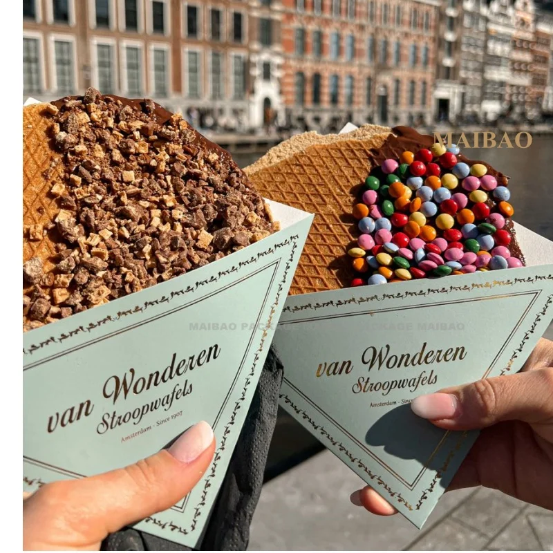 Водонепроницаемые и жиронепроницаемые коробки для упаковки пищевых продуктов, чашка для мороженого, медвежонок, пузырьки, вафли, вафли, конусные рукава