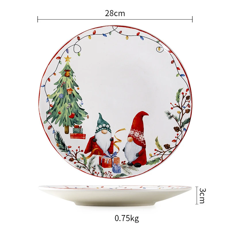Luxury Ceramic Christmas Plates Dishes,christmas Dinner Set,with High Quality Personalized Christmas Ceramic Plates