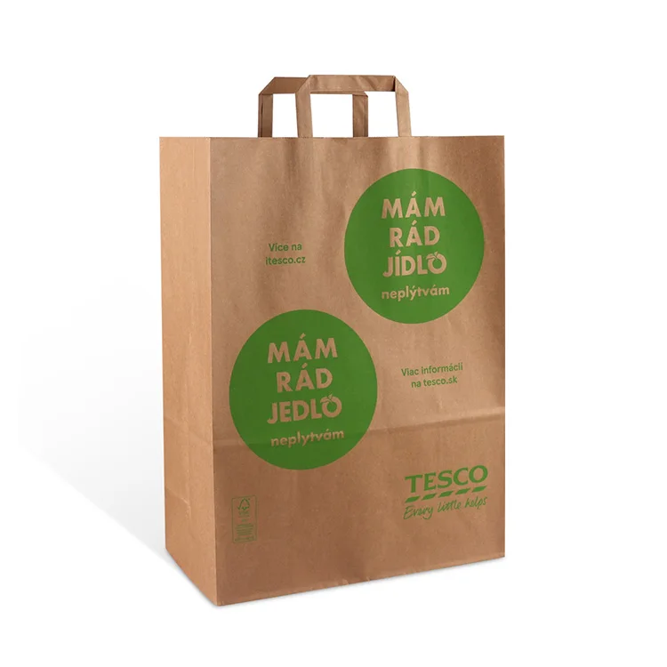 Изготовленный на заказ логотип Экологически чистый широкий базовый пустой бумажный пакет для супермаркетов Фрукты и овощи Цветочная сумка из крафт-бумаги