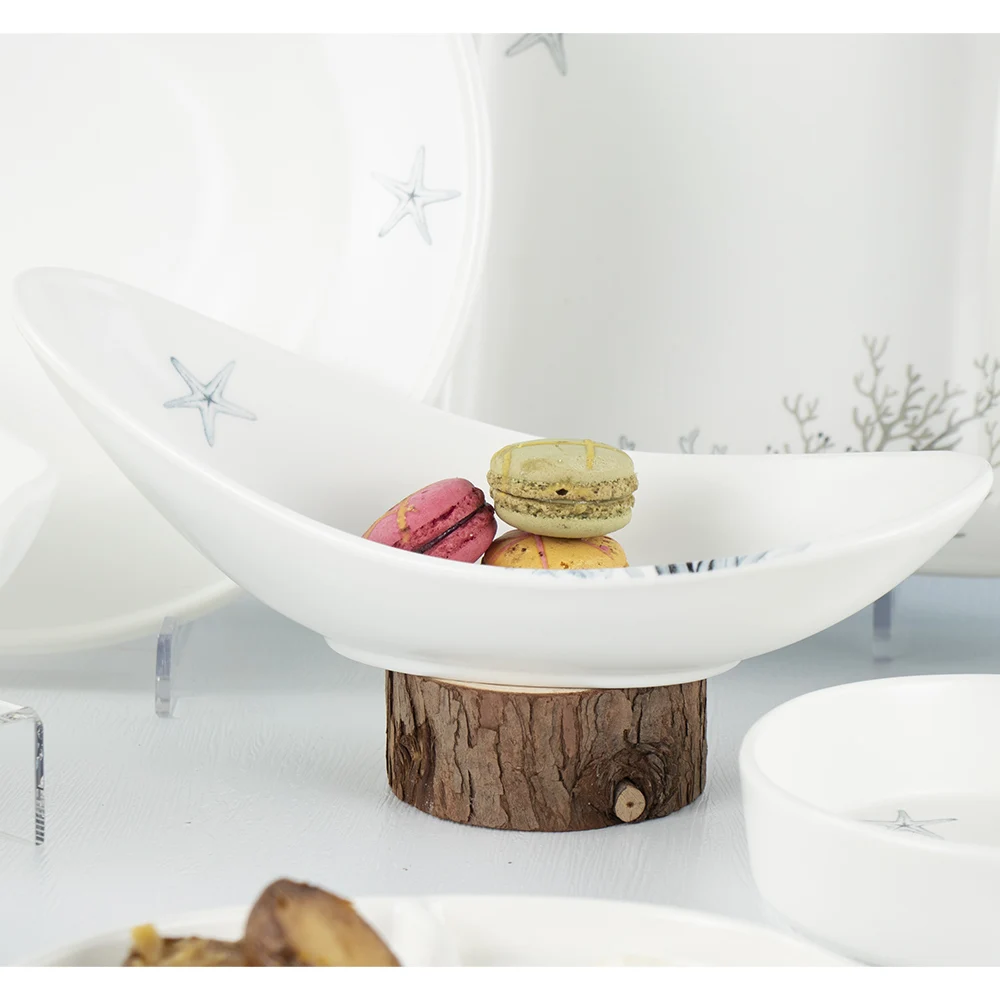 ROL Новая тарелка с дизайном, посуда, фарфоровая обеденная тарелка в форме лодки, керамические тарелки