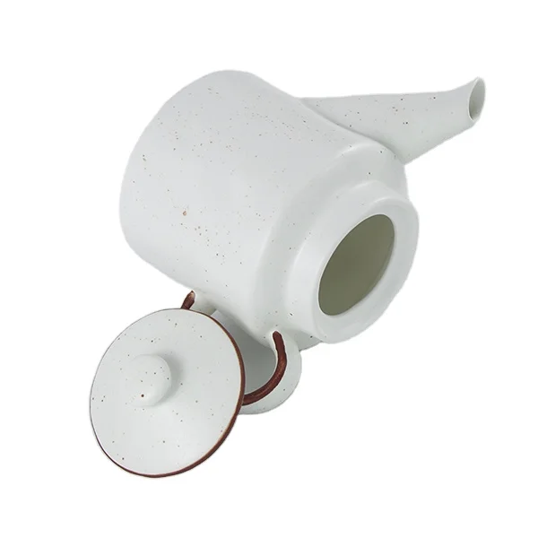 Экологически чистый фарфор кремового цвета, используемый в ресторане, белый керамический чайник с кофейной кромкой, чайник для кафе