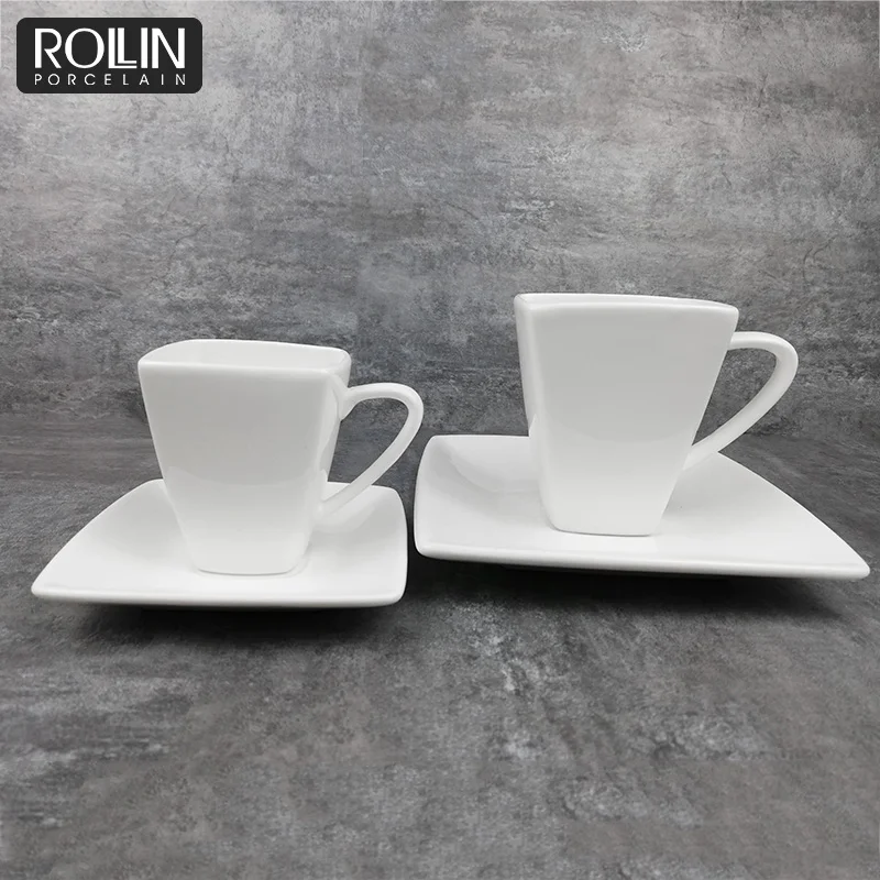 Квадратная кофейная чашка и кружка объемом 110 мл с блюдцем и индивидуальным логотипом