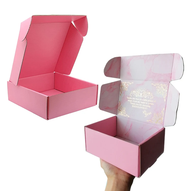 Роскошная экологически чистая подарочная губная помада, косметическая коробка для дисплея, розовая упаковка из гофрированной бумаги с индивидуальной печатью, коробки для доставки косметики
