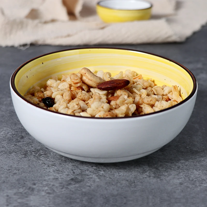 Набор столовой посуды для ресторана, набор столовой посуды желтого цвета, индивидуальная посуда, фарфоровый керамический набор тарелок для отеля