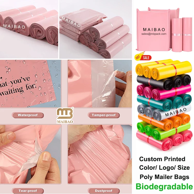 Устойчивые биоразлагаемые сумки Курьерская упаковка для одежды Экологичные биоразлагаемые компостируемые полиэтиленовые почтовые пакеты