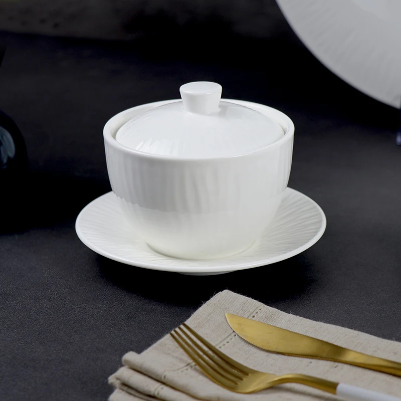 Фарфоровые миски с белой ручкой, польская керамическая миска для супа, десертная миска для отеля