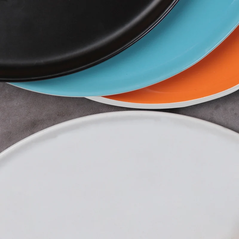 Оптовая керамическая основная тарелка для ресторана, пиццы, декоративные блюда, индивидуальный логотип, керамические наборы для ужина, тарелка для отеля, фарфоровая тарелка