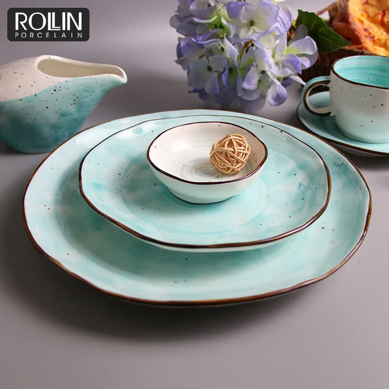 Оптовая продажа, фарфоровый набор посуды ручной работы, новый дизайн, фарфоровый набор посуды, 2 человека, кухонный набор, обеденный набор