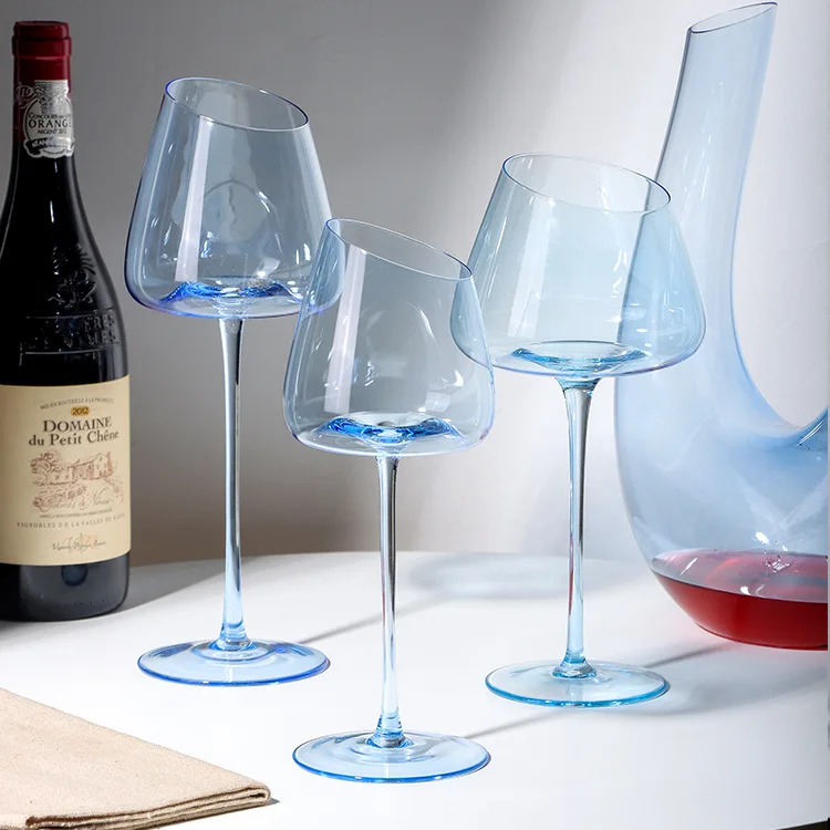 Синие бокалы для вина Роскошные хрустальные бокалы для шампанского оптом Синие