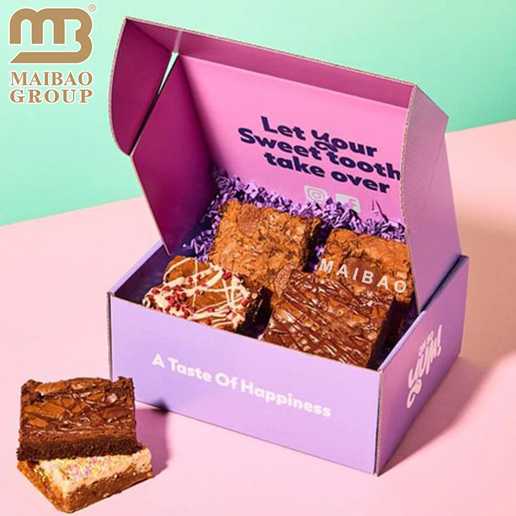 Изготовленная на заказ коробка для пирожных с печеньем, упаковка для роскошной выпечки, коробка для торта, пищевые складные гофрированные шоколадные коробки для пекарни