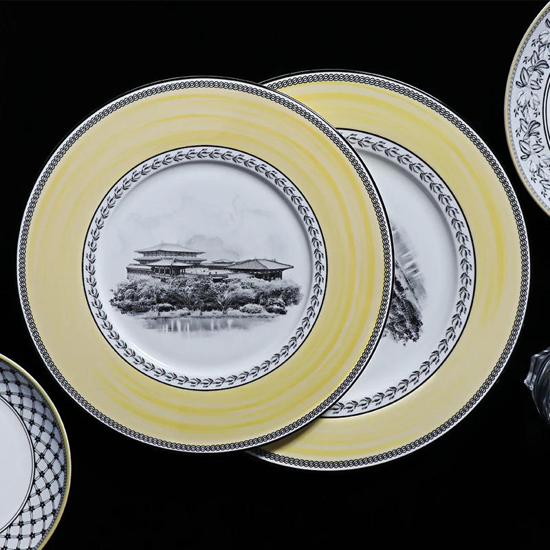 Ресторанная посуда Фарфоровая ресторанная банкетная посуда Изысканная столовая Импортер Фарфоровая посуда