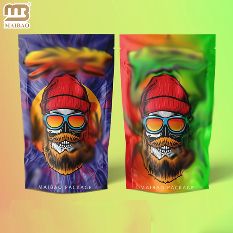 Цифровая печать Minfly, 3,5 г, защита от запаха, защита от детей, сумка-стойка, упаковка с майларовыми сумками на молнии