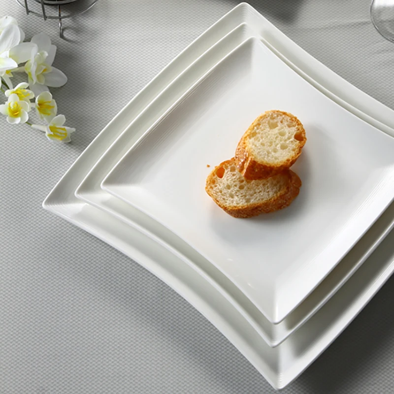 Самая продаваемая серия Line Белый керамогранитный набор Crockey, фарфоровый обеденный сервиз, фарфоровые тарелки, наборы столовой посуды