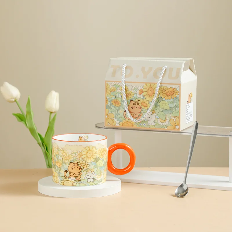 Event Gift Box Set Ceramic Cartoon Mug Festival Gift Ceramic Cup