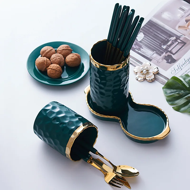 Wholesale Creative Ceramic Chopsticks Container Household Drainer Chopstick Storage Jar for Kitchen Storage