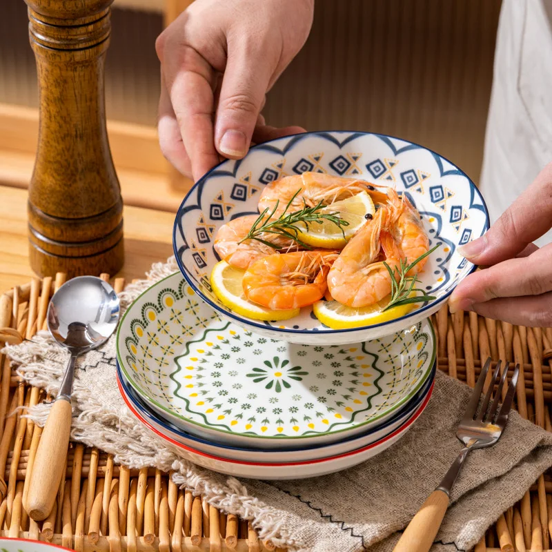 Factory Price Bohemian Ceramic Plates Home High Aesthetic Dishes New Styles to Choose From