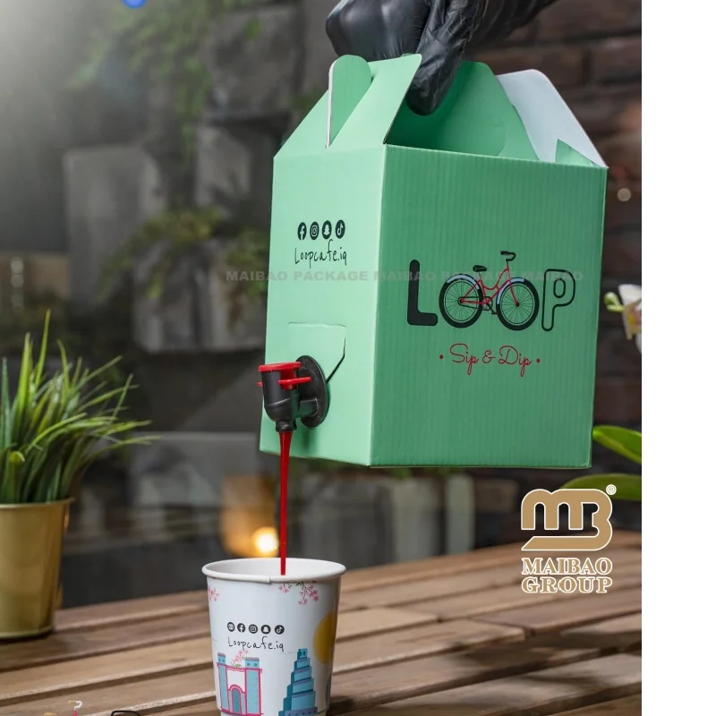 Оптовая продажа кофе, красное вино, напитки, сок, диспенсер, бумажная коробка, алюминиевый мешок для хранения горячего кофе в крафт-коробке с клапаном
