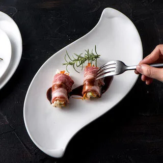 Creative Ceramic Plate European Dessert Plate White Hotel Western Tableware & Plates