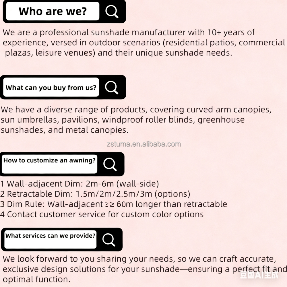 Водонепроницаемые полнокассетные выдвижные моторизованные наружные алюминиевые навесы с акрилом для террасы, балкона с покрытием PA