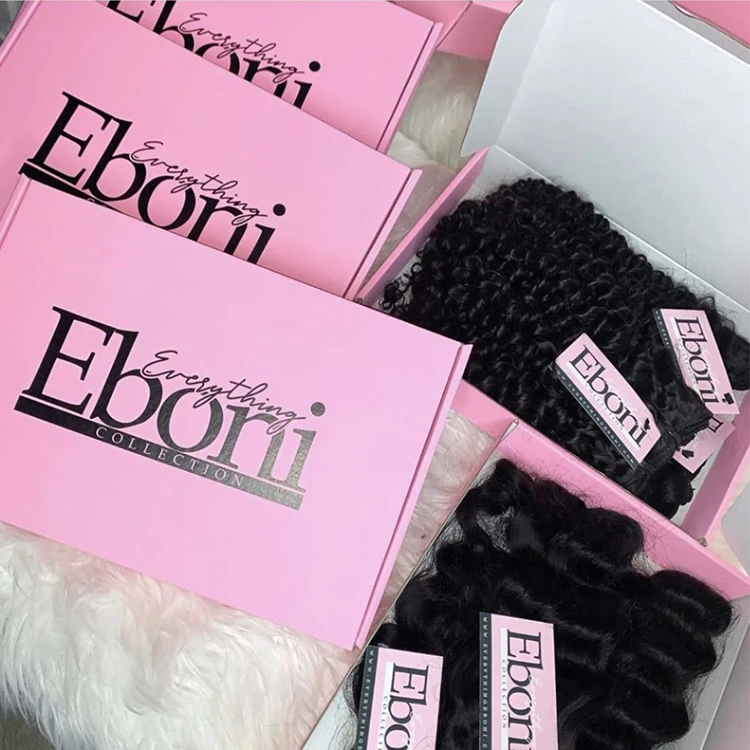 Роскошная зеленая лента с принтом на заказ, косметическая подарочная упаковка, бумажный пакет для наращивания волос, бумажный пакет для парика, бумажные пакеты на заказ для парика