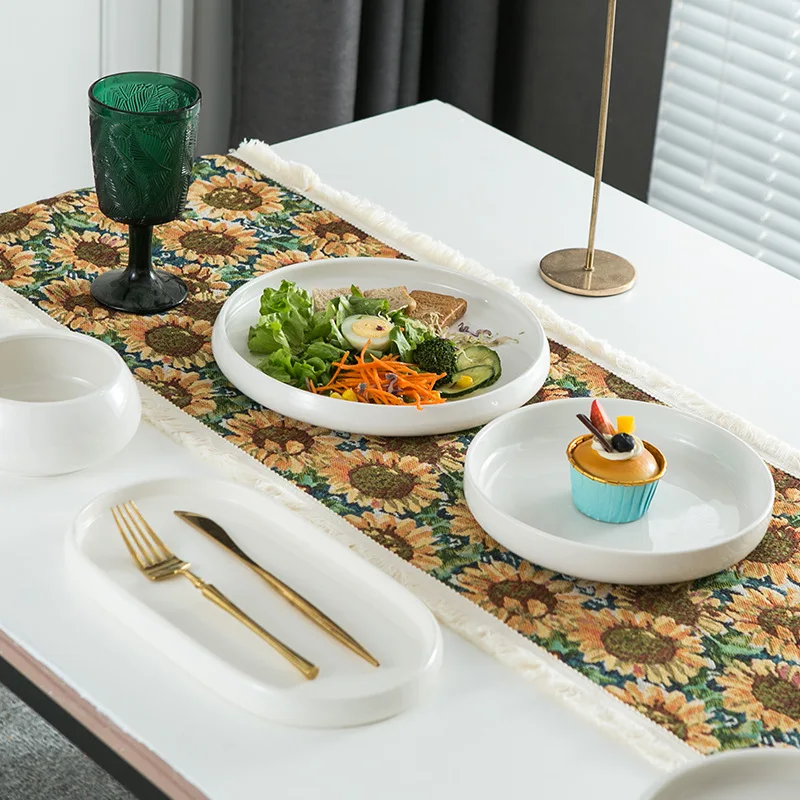 Керамический набор обеденных тарелок, роскошная белая суповая тарелка, керамическая тарелка для свадебного ужина, костяной фарфор, посуда для отеля и ресторана